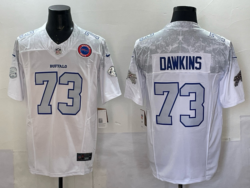 Men Buffalo Bills #73 Dawkins Nike White 2025 Rivalries Collection Limited NFL Jersey 021